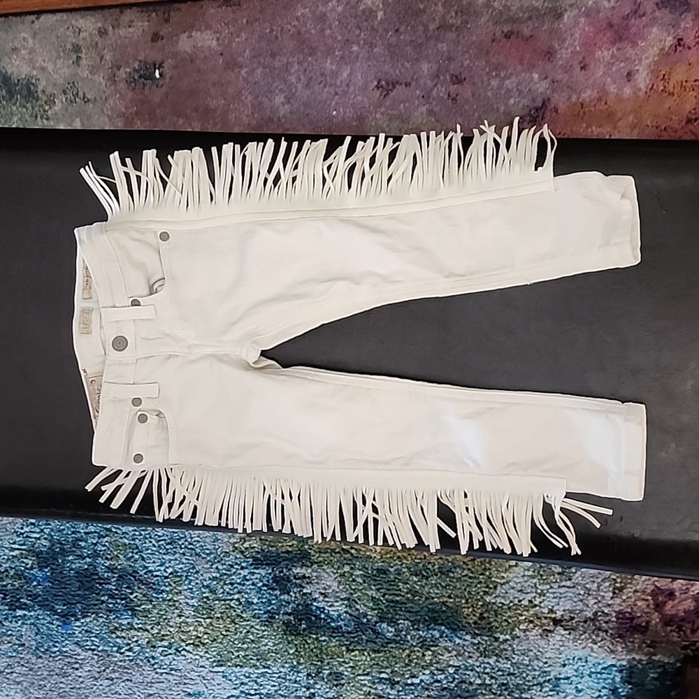 Polo by Ralph Lauren White Fringe Kids Jeans